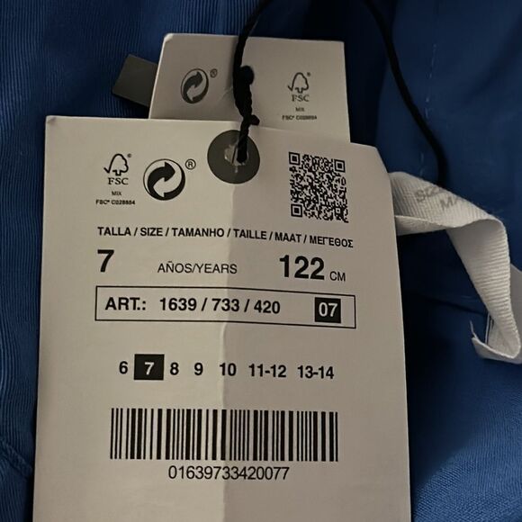 ZARA Kids | Blue | FLOWY HOODED DRESS - Picture 7 of 9